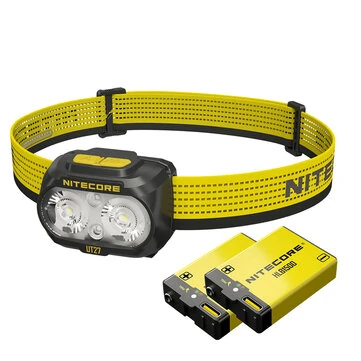 NITECORE UT27 PRO 800LM Dual Beam Light Headlamp With 2Pcs Battery Pack USB Rechargeable Wide Range Dual Power Headlight Spotlight for Outdoor Night Running Fishing