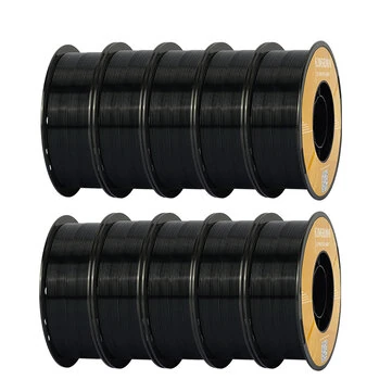 KINGROON PETG 3D Printer Filament 1.75mm 10kg Black High Strength Easy to Print Eco-Friendly No Bubbles Smooth Printing High Precision