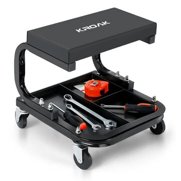 Heavy-Duty Garage Creeper Mechanic Stool with Tool Tray Storage for Car Maintenance