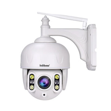 Srihome SH028 8MP 4K Outdoor Security Camera PTZ WiFi Smart Motion Tracking Color Night Vision Two Way Audio IP66 Waterproof Metal Casing Smart Home CCTV Cameras