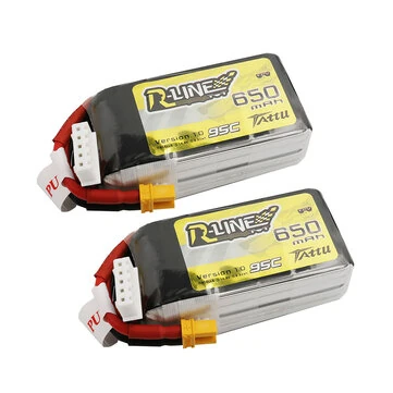 Tattu R-Line 4S 14.8V 650mAh 95C 4S1P Lipo Battery XT30 Plug for GEPRC Tern LR40 FPV Racing Drone