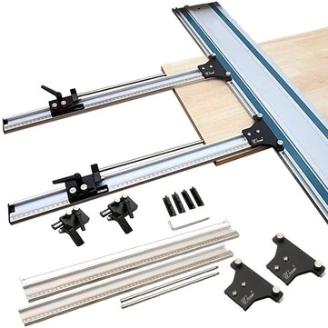 Wnew Track Saw Circular Saw Parallel Rail Guide System for Repeatable Cuts Woodworking Track Saw Guide Rail Joining Set for Makita Festool Guide Rail