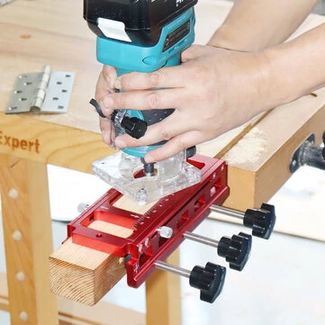 ENJOYWOOD Door Hinge Jig Door Hinge Template Kit for Router Adjustable Mortise Jig for Multiple Hinge Sizes