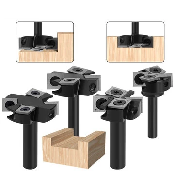 LAVIE 1/4 Inch 8mm 12mm 1/2 Inch Shank 4 Flutes CNC Spoilboard Surfacing Router Bit Slab Flattening Router Bit with 1