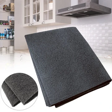 Cut-to-Fit Activated Carbon Cooker Hood Filter Sheet 57×47cm Universal Range Hood Grease Filter Pad Odor Absorbing