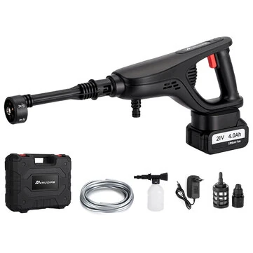 MUDIRO M-BW1 3500W Cordless Pressure Washer with 4.0Ah Batteries,220Bar 1.32 GPM Brushless Motor Portable Pressure Washer with 6 in 1 Nozzles, Power Washer for Cars, Fences, Driveways, Home, Patios