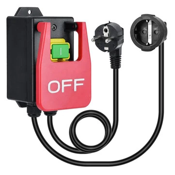 Safety Power Switch 220V 16A Large Paddle On Off Switch Emergency Stop Zero Voltage Switch Compatible with Router Tables Table Saws Drills Milling Machines Plug and Play Design