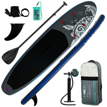 [EU Direct] Funwater 335cm Inflatable Stand Up Paddle Board with Pump Adjustable Paddle Waterproof Phone Bag Leash Storage Bag Adult Paddle Board-SUPDS01N