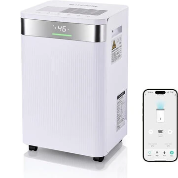 BlitzHome® ‎BG-D068K 20L/24H Smart Dehumidifier with App Control, 4.5L Water Tank, Ionizer, Sleep Mode & Child Lock for Rooms up to 30m²