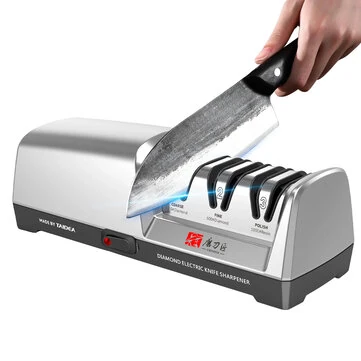 Household Automatic Multifunctional Quick Sharpener Electric Knife Sharpener 3-Stage System 15-20 Degrees Stainless Steel Kitchen Knive Sharpening Polishing
