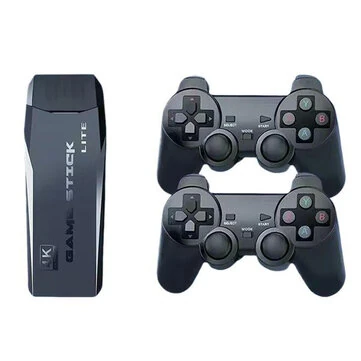 128G TV Game Stick Kit Built-in 40000+ Games 4K HD Retro Television Gaming Console Wireless 2.4GHz Controller Support HD Output PS1 MAME MD GBA SFC FC Multiplayer for TV