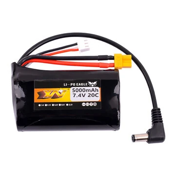 7.4V 5000mAh 20C 2S Lipo Battery for DJI HDZERO Fat Shark FPV Flight Goggles