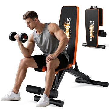 [EU Direct] Bominfit A200S Foldable Weight Bench, 400KG Heavy Duty Adjustable Exercise Bench for Home Gym, 13 Positions for Full Body Workout, Portable Strength Training Equipment
