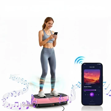 [EU Direct] Bominfit V76 3D Vibration Plate, 160kg Heavy Duty Whole Body Vibration Platform for Body Shaping & Lymphatic Drainage, Bluetooth Music & Remote Control, Professional Home Gym Exercise Machine