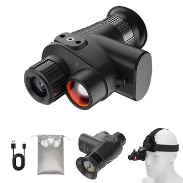 IPRee NV4500 4K Mini Night Vision Device, 8X Digital Zoom Range 400M Infrared Night Vision Monocular, IP54 Waterproof with Head Mount forHunting, Security, and Camping