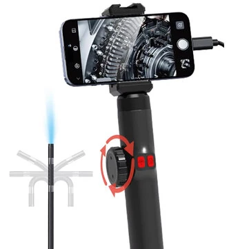 LAFOCH Two Way 360 Rotating Endoscope Camera 1080P High Resolution IP67 Waterproof Probe 8 LED Lights for Android iOS Devices