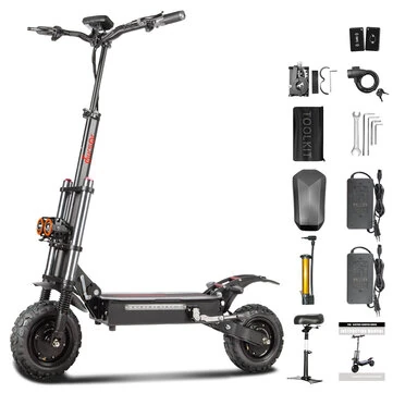 [EU DIRECT] TOURSOR E5B Electric Scooter with Seat 60V 40Ah Battery 60V 3000W*2 Dual Motors Recommended Top Speed 25KM/H 11inch Off-road Tires 120KM Mileage Range 150KG Max Load Folding E-Scooter