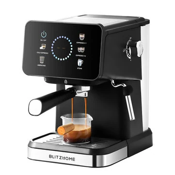 BlitzHome® CM3171 20 Bar Semi-Automatic Espresso Machine Compact 1.5L Water Tank PID Temperature Control Touch Screen Hot & Cold Brew Steam Wand