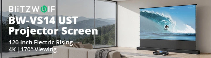 BlitzWolf BW-VS14 120 Inch Electric Floor Rising UST Projector Screen