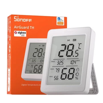SONOFF SNZB-02DR2 AirGuard TH 3.6'' LCD Zigbe Temperature Humidity Sensor App Monitoring Work with Apple Home Via Matter Bridge