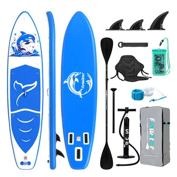 [EU Direct] FunWater 350*84*15CM Load 180KG ISUP With Seat For 2+1 Family Pets Solo Adventure Inflatable Stand Up Paddle Board For Surfing Touring Yoga Fishing Unisex Adult Surfboard With Adjustable Paddle, Pump, SUPFW49A,SUPFW49B,SUPFW49C