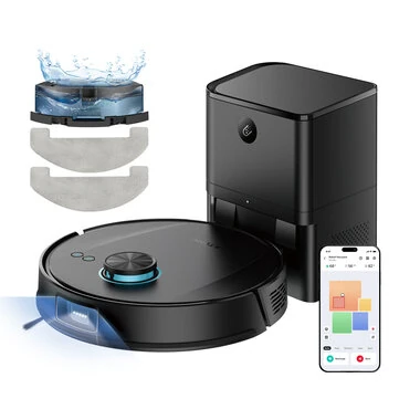 [EU Direct]Ultenic T20 Pro Robot Vacuum Cleaner with Mop Function, 8000 Pa Suction, 3.5 L Station, AI-Assisted Laser Obstacle Avoidance, App Operated, Robot Vacuum Cleaner for Pet Hair, Carpet Floors