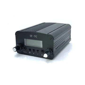 1/7W 76-108MHZ FM Broadcast Transmitter for Radio Station Stereo PLL with Power Supply with Small Antenna Kit