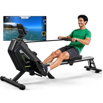 [EU Direct] Bominfit MC-R200 Magnetic Rowing Machine - Ultra-quiet Flywheels, 16 Levels, Ergonomic Seat, 160KG Capacity & APP Connectivity, Space-Saving for Home
