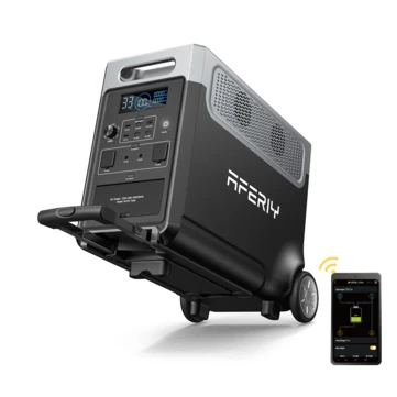 [UK Direct] Aferiy P310-EC-H 3600W Portable Power Station,1/2* 3840Wh P310-EC-S Extension Battery, Support APP Solar Generator Support Extension Battery, UPS Pure Sine Wave, AC Output, Rolling Wheels for Blackout RV Van House Off-grid Living