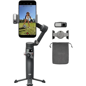 DJI Osmo Mobile 8 Smartphone Gimbal Stabilizer 3-Axis Built-In Tracking Audio Light 10H Battery Extension Rod Tripod Vlog Kit