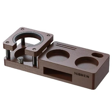 HiBREW Wood Tamping Station Tamper Holder 51/58mm Portafilter Holder Filter Screen Holder Espresso Distributor for H10A H13