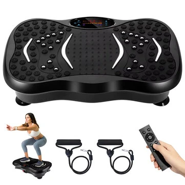 Bominfit Vibration Platform with Resistance Bands 150kg Weight Capacity 99 Speed Levels Bluetooth Speaker Intelligent Silent Fat-burning Machine for Body Training Wеight Loss Shaping
