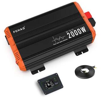 [EU Direct] FCHAO DC12V to AC220V 50/60Hz Solar Power Inverter 2000W (4000W Peak) Pure Sine Wave Converter with Remote Controller for Home RV Camping Solar Power Inverter, PST-2000W