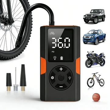 [EU Direct] UNITPACKPOWER MQ01 Portable Tire Inflator, 150PSI Cordless Air Compressor with 4000mAh Battery, 4 Inflation Modes, Auto-Shutoff & Digital LED for E-bike, Car, Motorcycle
