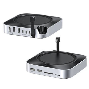 UGREEN CM841-65847 for Mac Mini 11-in-1 Docking Station with M.2 NVMe SSD Slot 10Gbps USB-A Hub 3.5MM SD TF Card Reader Expansion Hub