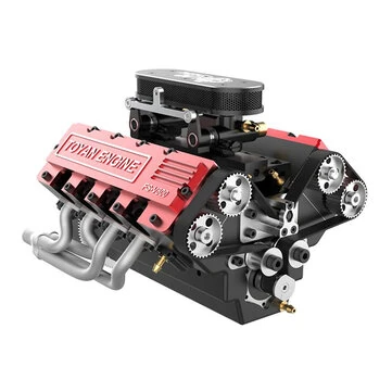 TOYAN FS-V800 AC 1/10 V8 Four-Stroke Water Cooling 28cc Nitro Engine DIY Assembly Kit Build Your Own V8 Engine That it Works Physics Experiment Science Education Toys