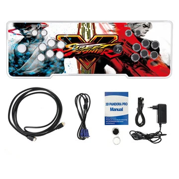 [128G] Pandorra Box 3D Retro Game Console Arcade Video Game Machine Built-in 26800 Games 8-button Dual Player Gamer Console with Joystick for Kids Fun EU Plug