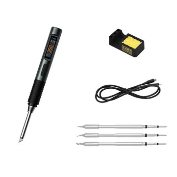 ALIENTEK T90 140W Adjustable Temperature Soldering Iron Type-C Fast Charging 80-450°C High Precision Portable Soldering Tool IPS LCD Display 9-28V PD QC Protocol
