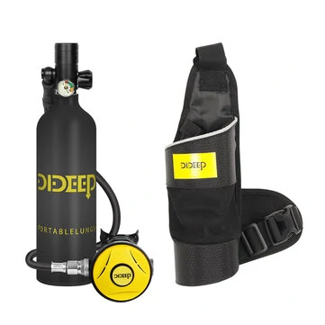 [EU Direct] DIDEEP Portable 1L Mini Scuba Air Oxygen Tank Underwater Diving Set/Equipment Oxygen Cylinder Snorkel Equipment Automatic Air Compressor Optional