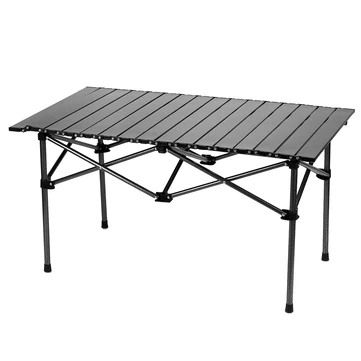 Xmund Outdoor Folding Tables Aluminum Alloy Portable Leisure Egg Roll Table Lightweight Camping Picnic Vehicle Car Mobile with Carrying Bag