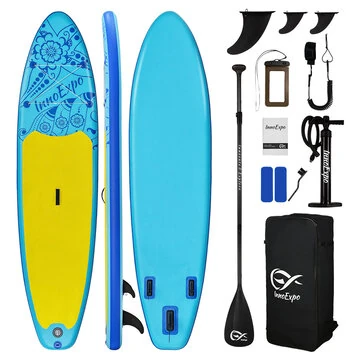 [EU Direct] InnoExpo 335*83*15CM Inflatable Stand Up Paddle Board Load 190kg Large Capacity SUP For Solo Adventure 2+1 Family Pets Touring Unisex Adult Paddleboard Surfboard SUPIE70E, SUPIE70F, SUPIE70G, SUPIE70H