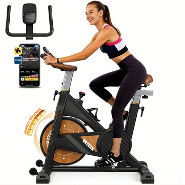 [EU Direct] Bominfit OS3 Magnetic Exercise Bike - 15kg Heavy Flywheel, Adjustable Seat, 160kg Capacity, LED Display, Indoor Cycling with APP for Home Fitness