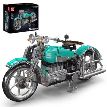 Mould King 23004 Technical Vintage American Cruiser Motorcycle Model Building Blocks Assembly Kit 1971PCS Brick Toy Collectible Boys Adult Birthday Gift