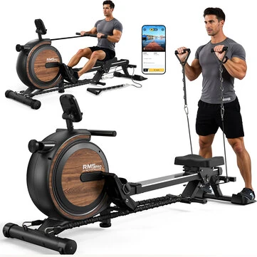 [EU Direct] Bominfit RM5 Pro 2 in 1 Magnetic Rowing Machine with Strength Training Cords, 6KG Ultra-Quiet Flywheel, 160KG Max Load, Indoor Rower with APP for Home Gym
