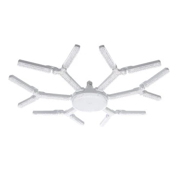 Elfeland 6-Leaf Foldable Crystal Snowflake LED Ceiling Light E27 Adjustable Shape AC 85~265V Ultra-Bright Wide-Angle Lighting for Home Garage Shop