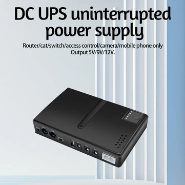 Mini UPS Uninterruptible Power Supply 10400mAh Battery Backup 5V 9V 12V for Router Monitor Camera High Capacity Portable Power Bank with Multiple Voltage Outputs