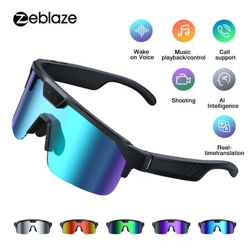 Zeblaze Q01 AI Sports Camera Smart Glasses 30MP Photo 8MP Video Recording WiFi Connection buetooth 5.3 TAC Polarized Lens with UV Protection Dual Anti Shake Technology Smart AI Assisted Glasses