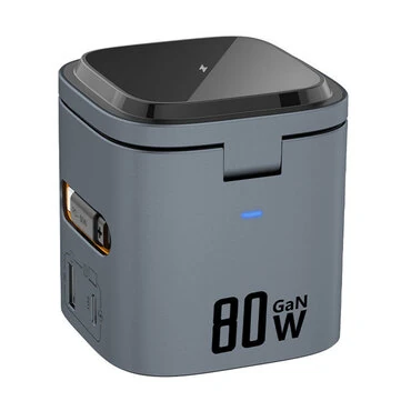 [GaN Tech] MXCD-15S 6-in-1 Magnetic Wireless Desktop Charger Station Come with Type-C Retractable Cable USB-C+USB-A+3 Wireless Charger Fast Wireless Charging for Smart Phone for iPhone 17 17Pro Max 16 15 14 for Xiaomi 17pro for Huawei Mate XTs