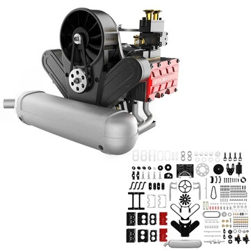 TOYAN FS-B400 14cc Four-Stroke Horizontally Opposed Four-Cylinder Nitro Engine Assembly Kit Physics Experiment Science Education Toys