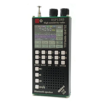ESP138D ESP32 H-RADIO SI4732 Full Band FM AM SSB AIR Band Receiver + TEF6686 FM Receiver 2 in 1 Handheld Radio with Bluetooth